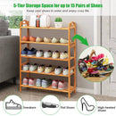 5-Tier Bamboo FreeStanding Shoe Rack-Natural by DirectDeals