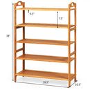 5-Tier Bamboo FreeStanding Shoe Rack-Natural by DirectDeals