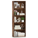 5-Tier Bookshelf Open Bookcase Freestanding Display Shelf Storage Organizer-Rustic Brown by LJGDeals