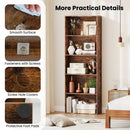 5-Tier Bookshelf Open Bookcase Freestanding Display Shelf Storage Organizer-Rustic Brown by LJGDeals