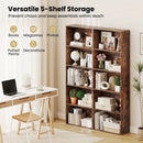 5-Tier Bookshelf Open Bookcase Freestanding Display Shelf Storage Organizer-Rustic Brown by LJGDeals