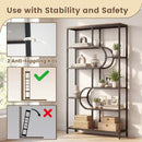 5-Tier Bookshelf Tall Etagere Bookcase with Open Storage Shelves and U Shape by LJGDeals