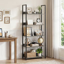 5-Tier Bookshelf Tall Wooden Open Bookcase with Back Panels by DirectDeals