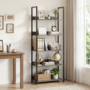 5-Tier Bookshelf Tall Wooden Open Bookcase with Back Panels by LJGDeals
