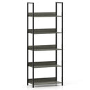 5-Tier Bookshelf Tall Wooden Open Bookcase with Back Panels by DirectDeals