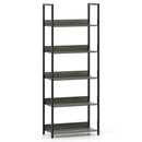 5-Tier Bookshelf Tall Wooden Open Bookcase with Back Panels by LJGDeals