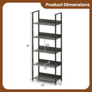 5-Tier Bookshelf Tall Wooden Open Bookcase with Back Panels by LJGDeals