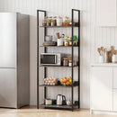 5-Tier Bookshelf Tall Wooden Open Bookcase with Back Panels by LJGDeals