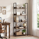 5-Tier Bookshelf Tall Wooden Open Bookcase with Back Panels by LJGDeals