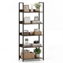 5-Tier Bookshelf Tall Wooden Open Bookcase with Back Panels by LJGDeals
