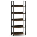 5-Tier Bookshelf Tall Wooden Open Bookcase with Back Panels by DirectDeals