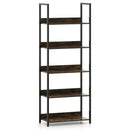 5-Tier Bookshelf Tall Wooden Open Bookcase with Back Panels by LJGDeals
