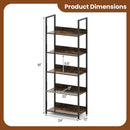 5-Tier Bookshelf Tall Wooden Open Bookcase with Back Panels by LJGDeals