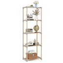 5-Tier Pine Wood Bookshelf with Open Shelves by DirectDeals