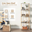 5-Tier Pine Wood Bookshelf with Open Shelves by DirectDeals