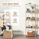 5-Tier Pine Wood Bookshelf with Open Shelves by LJGDeals