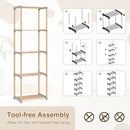 5-Tier Pine Wood Bookshelf with Open Shelves by DirectDeals