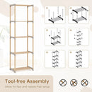 5-Tier Pine Wood Bookshelf with Open Shelves by LJGDeals