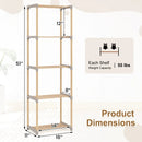 5-Tier Pine Wood Bookshelf with Open Shelves by DirectDeals