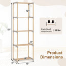 5-Tier Pine Wood Bookshelf with Open Shelves by LJGDeals