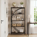5-Tier Bookshelf with Half-Moon Shape for Living Room and Home Office by LJGDeals