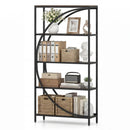 5-Tier Bookshelf with Half-Moon Shape for Living Room and Home Office by LJGDeals