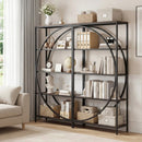 5-Tier Bookshelf with Half-Moon Shape for Living Room and Home Office by LJGDeals