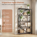 5-Tier Bookshelf with Half-Moon Shape for Living Room and Home Office by LJGDeals