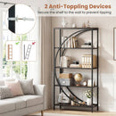 5-Tier Bookshelf with Half-Moon Shape for Living Room and Home Office by LJGDeals