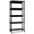 5-Tier Bookshelf with Adjustable and Tiltable Shelves-Rustic Brown by DirectDeals