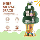 5-Tier Children Book Display Rack with Anti-toppling System-Green by LJGDeals