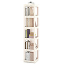5-Tier Foldable Rotating Bookshelf 360¬∞ Spinning Bookcase with Swivel Base-White by LJGDeals