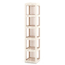 5-Tier Foldable Rotating Bookshelf 360¬∞ Spinning Bookcase with Swivel Base-White