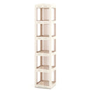 5-Tier Foldable Rotating Bookshelf 360¬∞ Spinning Bookcase with Swivel Base-White by LJGDeals