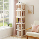 5-Tier Foldable Rotating Bookshelf 360¬∞ Spinning Bookcase with Swivel Base-White by LJGDeals