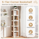 5-Tier Foldable Rotating Bookshelf 360¬∞ Spinning Bookcase with Swivel Base-White by LJGDeals