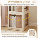 5-Tier Foldable Rotating Bookshelf 360¬∞ Spinning Bookcase with Swivel Base-White by LJGDeals