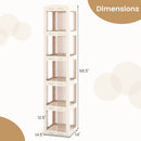 5-Tier Foldable Rotating Bookshelf 360¬∞ Spinning Bookcase with Swivel Base-White