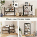 5-Tier Foldable Storage Shelf with Wheels-Black by LJGDeals