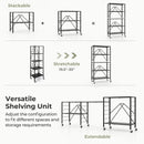 5-Tier Foldable Storage Shelf with Wheels-Black by LJGDeals