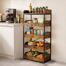 5-Tier Food Storage Rack with Pull-Out Drawers, Rustic Brown by LJGDeals