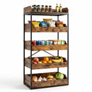 5-Tier Food Storage Rack with Pull-Out Drawers, Rustic Brown by LJGDeals