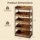 5-Tier Food Storage Rack with Pull-Out Drawers, Rustic Brown by LJGDeals