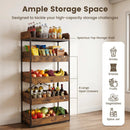 5-Tier Food Storage Rack with Pull-Out Drawers, Rustic Brown by LJGDeals