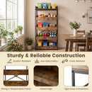 5-Tier Food Storage Rack with Pull-Out Drawers, Rustic Brown by LJGDeals