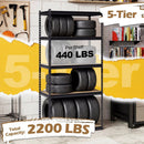 5-Tier Garage Shelving Unit 2200 LBS Metal Storage Shelves Adjustable Utility Rack by LJGDeals
