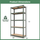 5-Tier Heavy Duty Metal Shelving Unit with 2000 LBS Total Load Capacity by LJGDeals