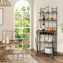 5-Tier Metal Kitchen Baker's Rack with 5 Wine Bottles Rack by LJGDeals