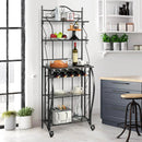 5-Tier Metal Kitchen Baker's Rack with 5 Wine Bottles Rack by LJGDeals