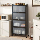 5-Tier Kitchen Pantry Storage Cabinet with Flip-Up Doors by LJGDeals